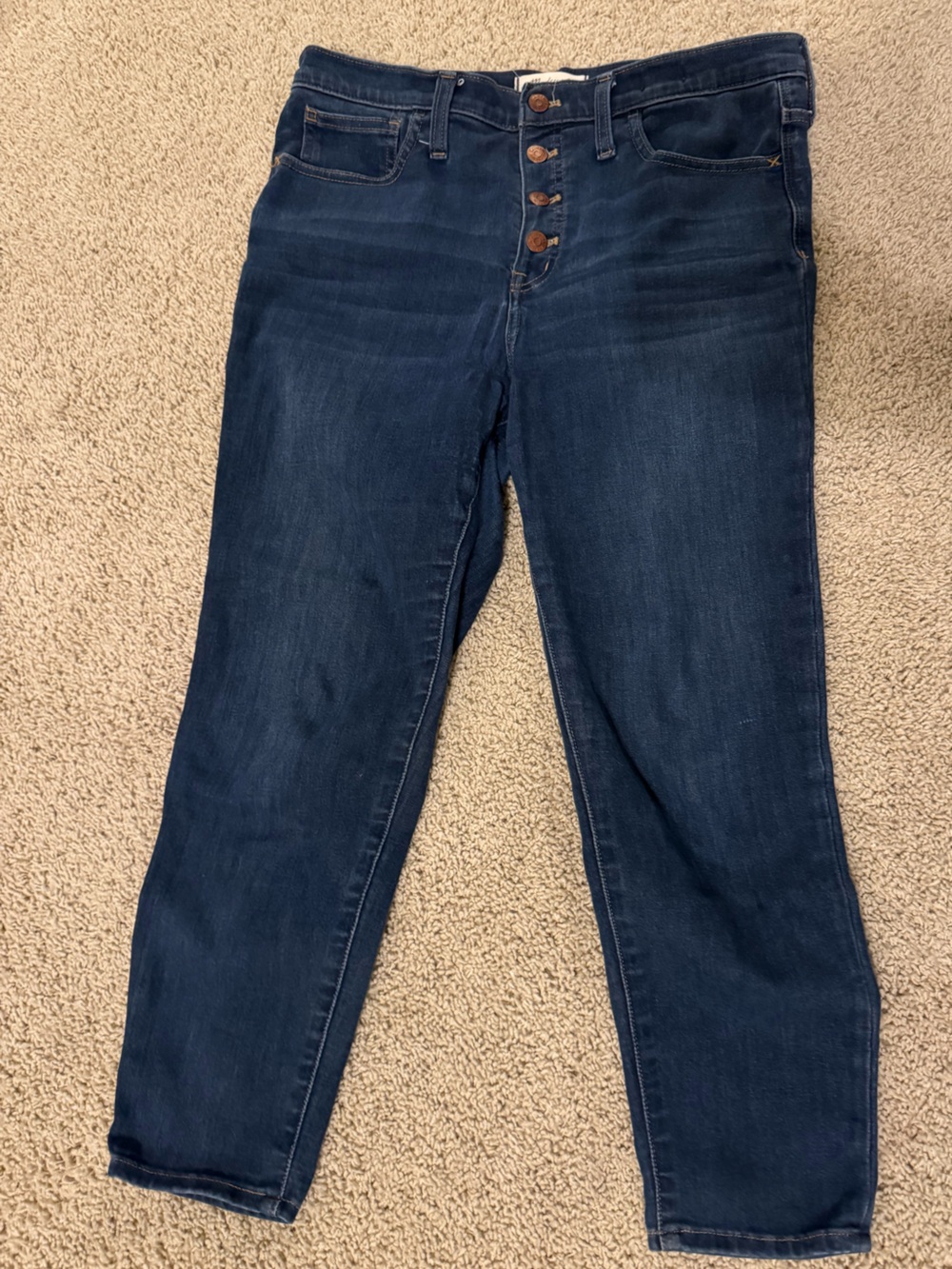 Madewell Dark Indigo High-Rise Button-Fly Jeans